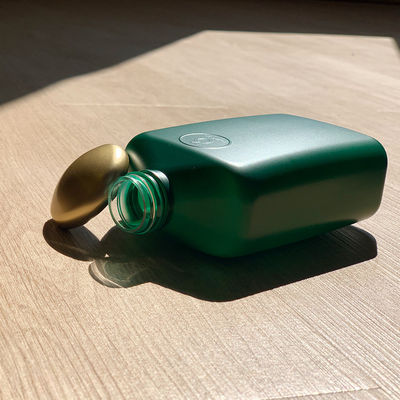 Matowa, matowa plastikowa zakrętka Butelka 350 ml Zielony kwadratowy żel pod prysznic