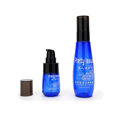 Recyklingowa pusta plastikowa butelka z pompką do pielęgnacji skóry 30 ml 120 ml w kolorze niebieskim